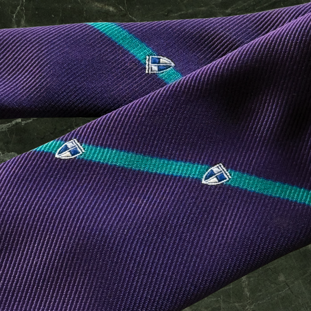 Givenchy Diagonal Stripe Tie with Heraldic Motif