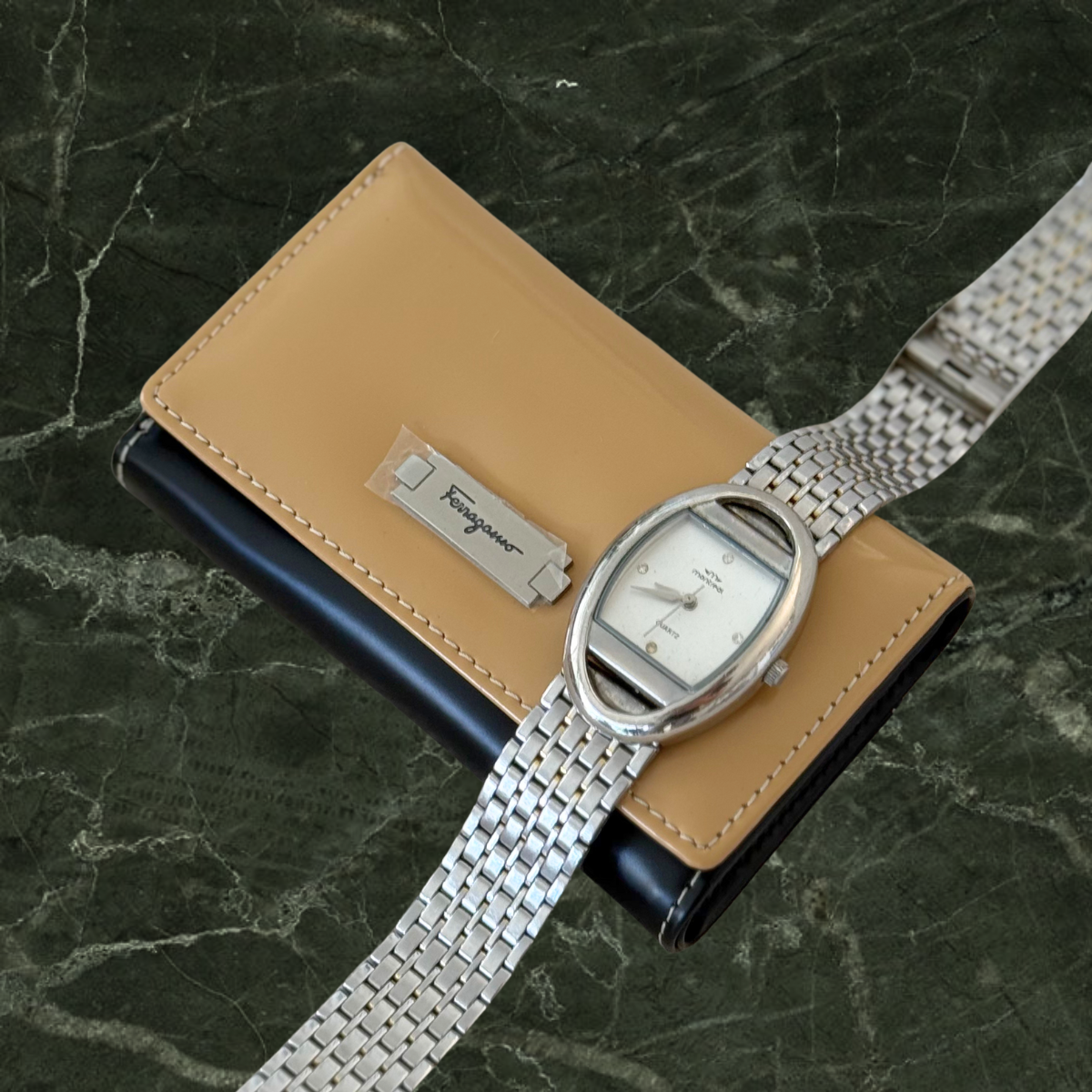 Salvatore Ferragamo Nude & Black Wallet