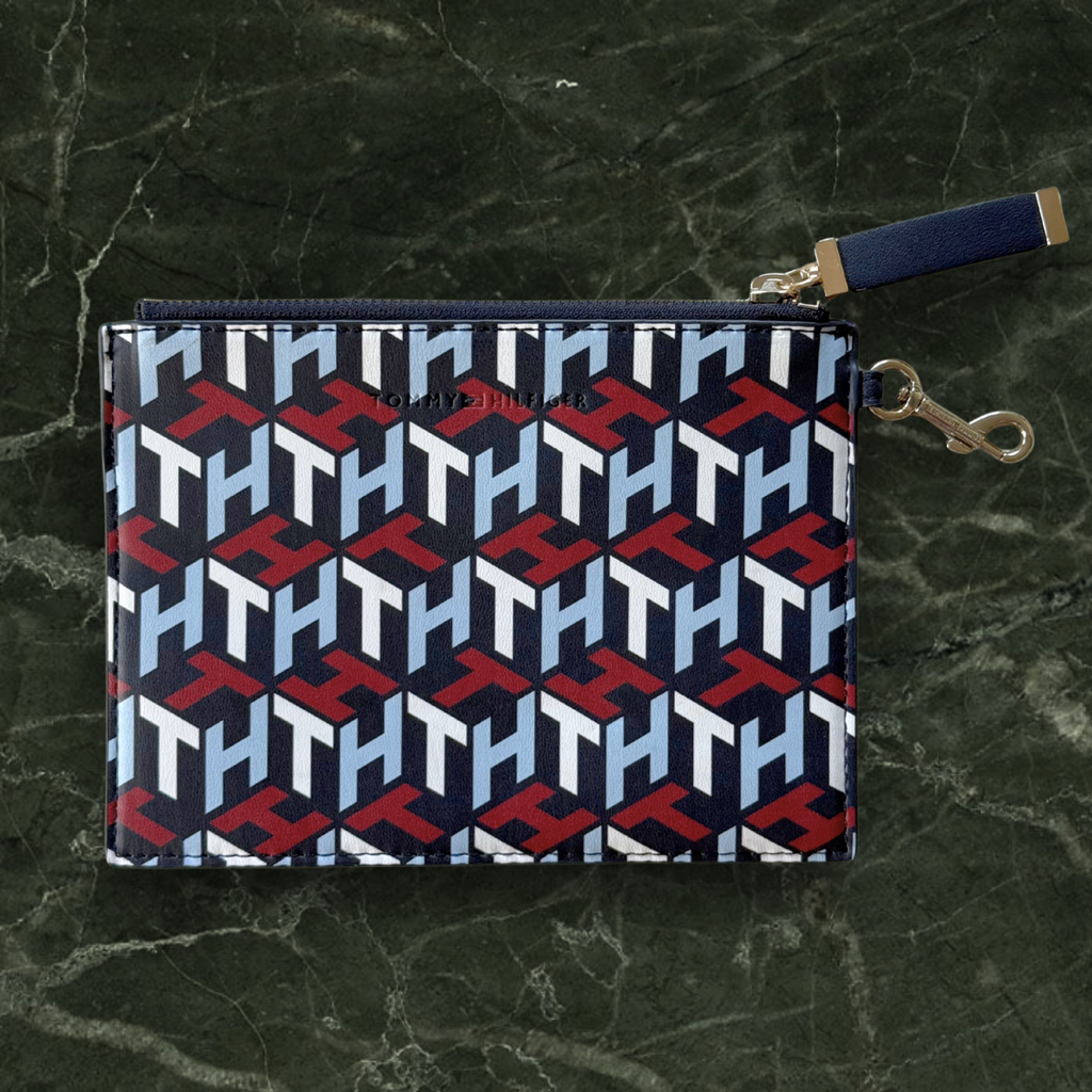 Tommy Hilfiger Monogram Zip Clutch