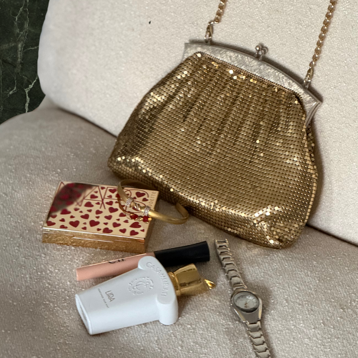 Gold Metalic Vintage Handbag