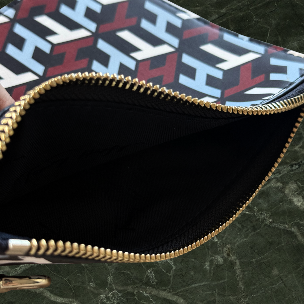 Tommy Hilfiger Monogram Zip Clutch