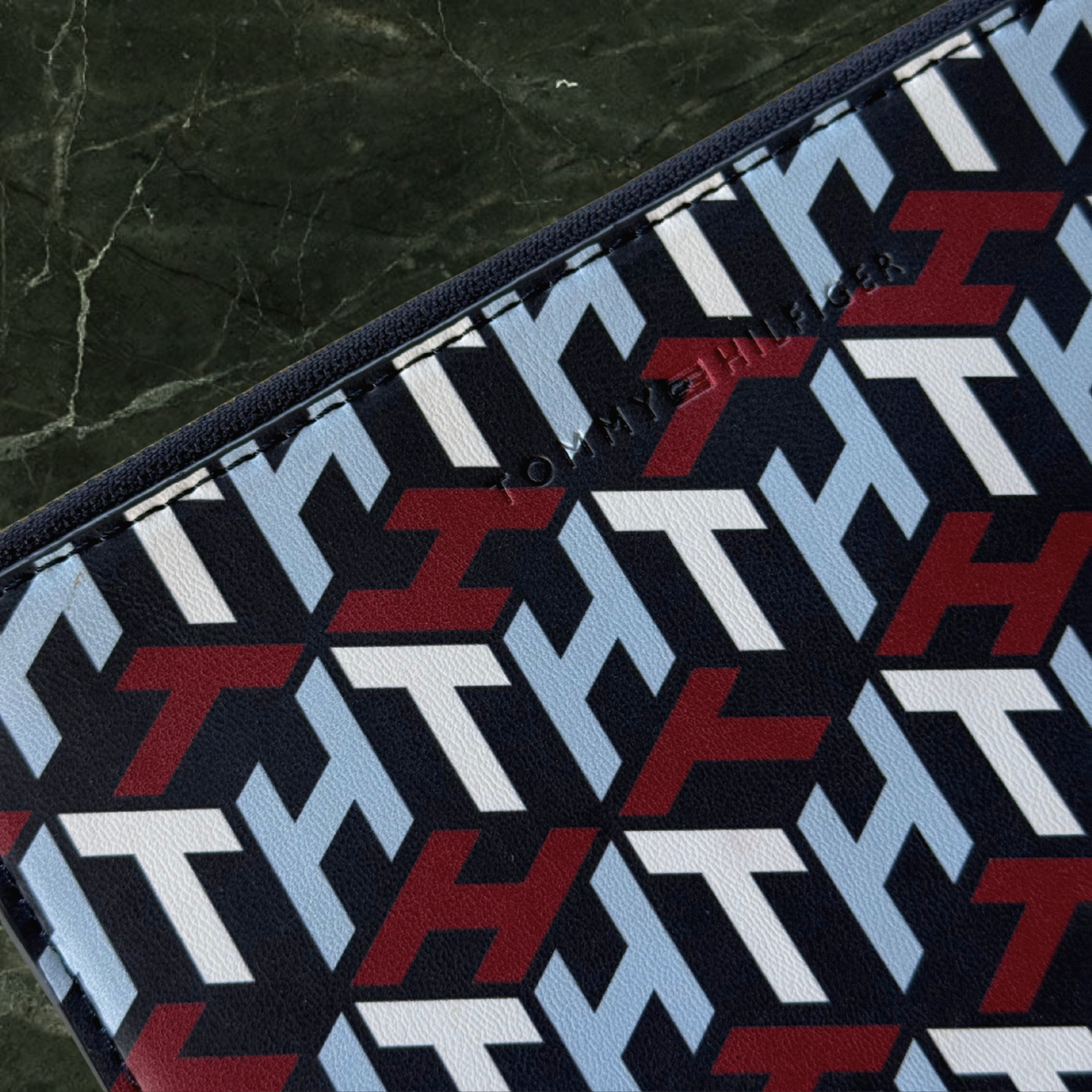 Tommy Hilfiger Monogram Zip Clutch