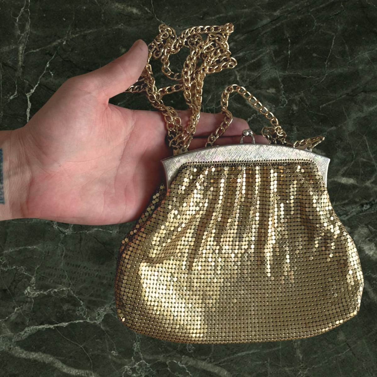 Gold Metalic Vintage Handbag