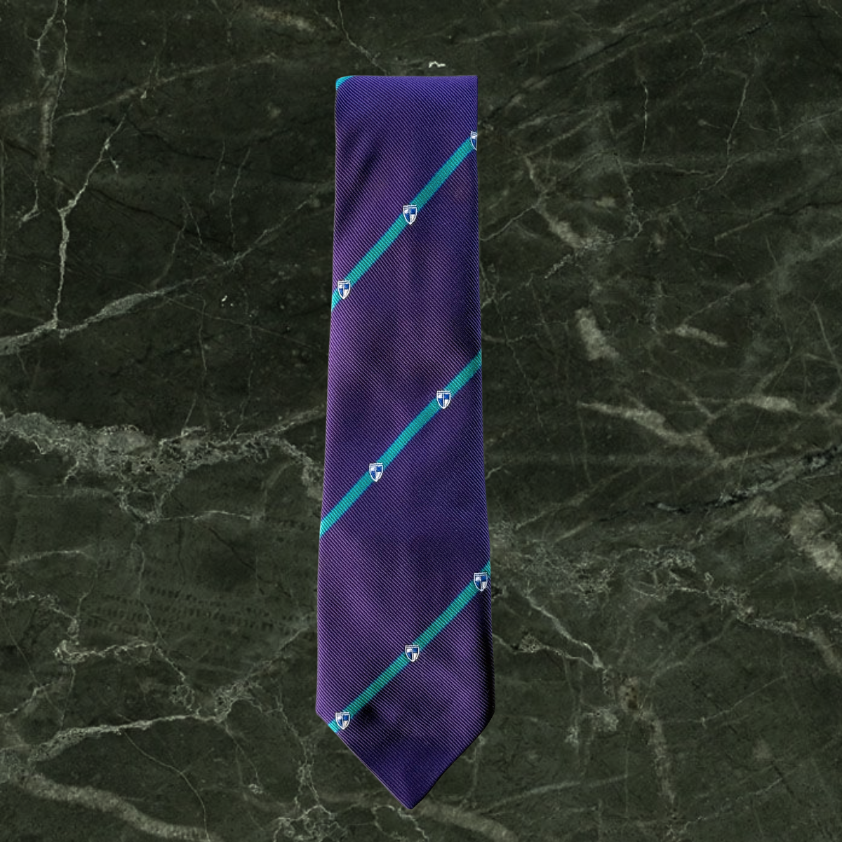 Givenchy Diagonal Stripe Tie with Heraldic Motif